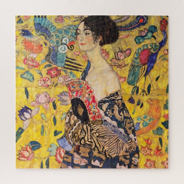 Quebra-cabeça Gustav Klimt - Senhora com Leque (Vertical)