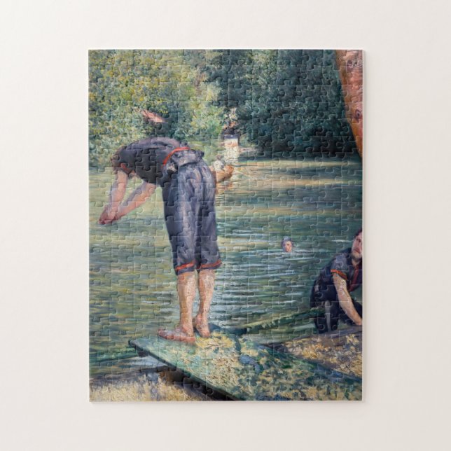 Quebra-cabeça Gustave Caillebotte - Banhistas, Margem do Yerres (Vertical)