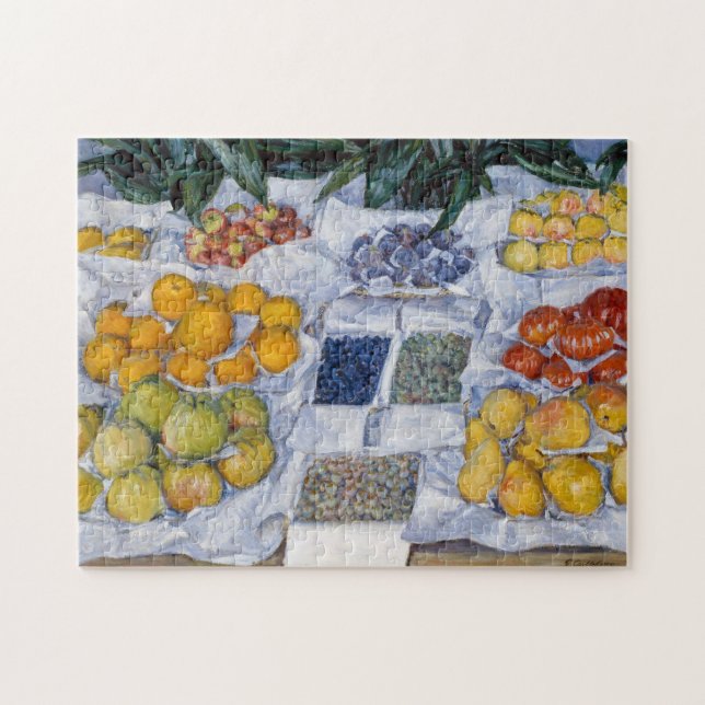Quebra-cabeça Gustave Caillebotte - Fruta exibida em um suporte (Horizontal)