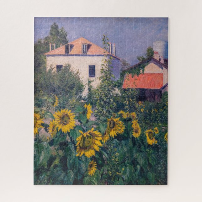 Quebra-cabeça Gustave Caillebotte - Girassóis, Jardim (Vertical)