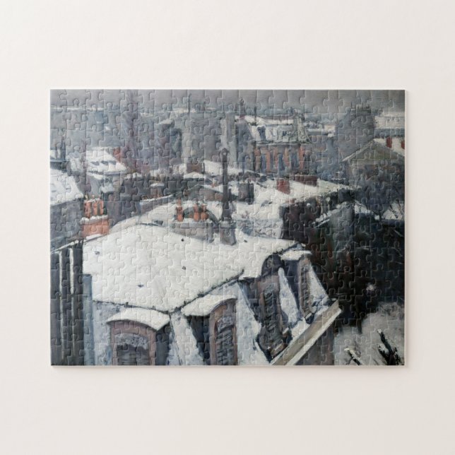 Quebra-cabeça Gustave Caillebotte - Telhados na neve (Horizontal)