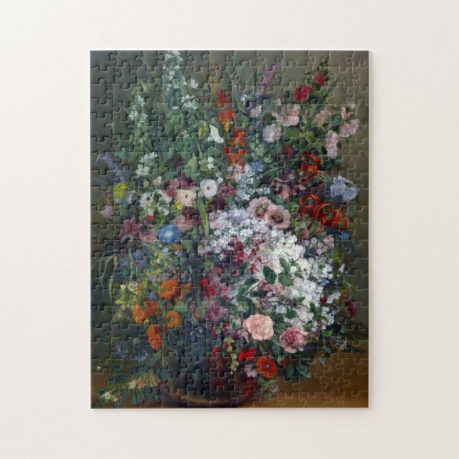 Quebra-cabeça Gustave Courbet Buquê de Flores em Arte Vase (Vertical)