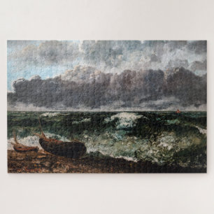 Quebra-cabeça Gustave Courbet - O Mar Tempestuoso / A Onda