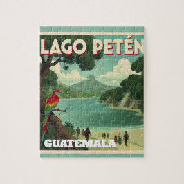 Quebra-cabeça  GUTEMALA LAGO PETEN Retro poster