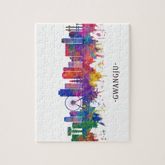 Quebra-cabeça Gwangju Coreia do Sul Skyline (Vertical)