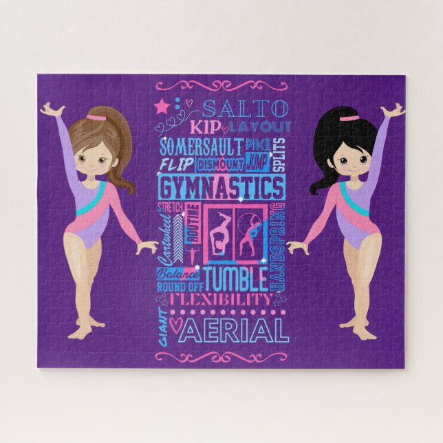 Quebra-cabeça Gymnastic Girls Skill Words of Gymnastics (Horizontal)