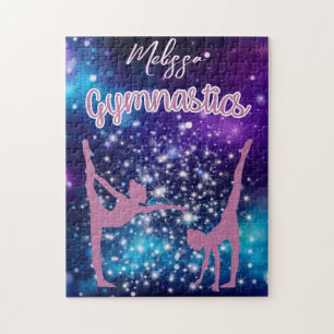 Quebra-cabeça Gymnastics Galaxy Purple Turquoise Personalizada