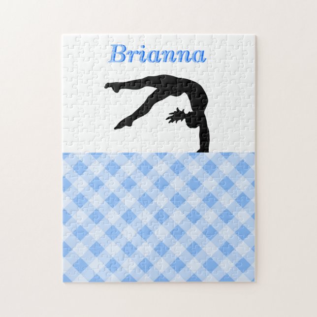 Quebra-cabeça Gymnastics Girl Blisful em Blue Personalised (Vertical)