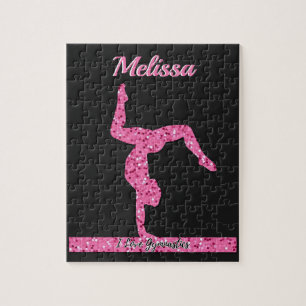 Quebra-cabeça Gymnastics Girl Sparkle Beam Rosa