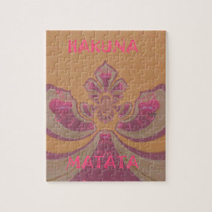Quebra-cabeça Hakuna Matata Feliz design de corações de Natal
