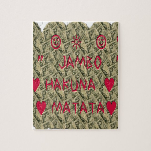 Quebra-cabeça Hakuna Matata Talk Money Art Impressão (Vertical)
