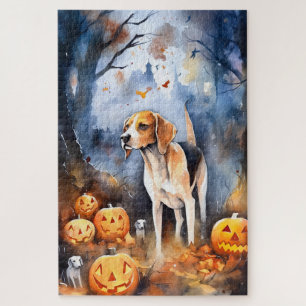 Quebra-cabeça Halloween American English Foxhound Com Pumpkins