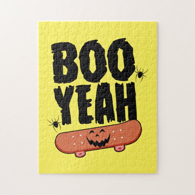 Quebra-cabeça Halloween Boo Sim Skateboard Aniversário (Vertical)