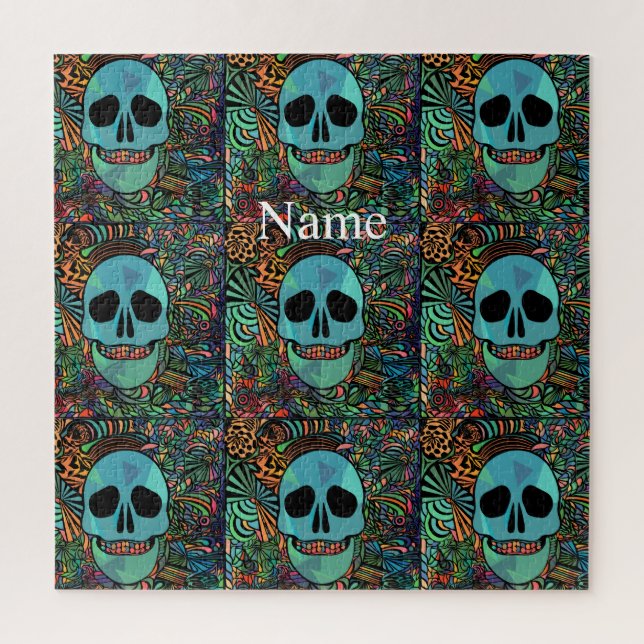 Quebra-cabeça Halloween Hippie Skull Thunder_Cove (Vertical)