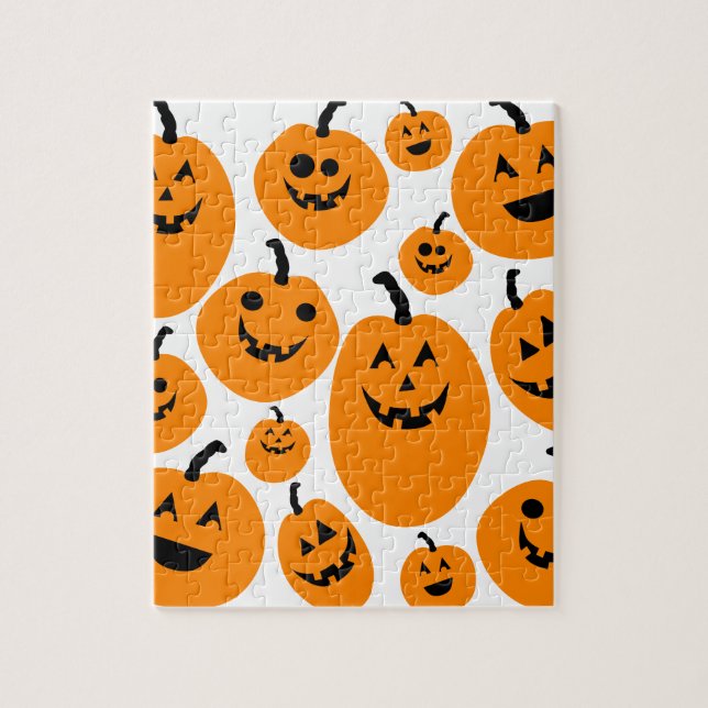 Quebra-cabeça Halloween Jack o Lantern Pumpkin Patterno (Vertical)