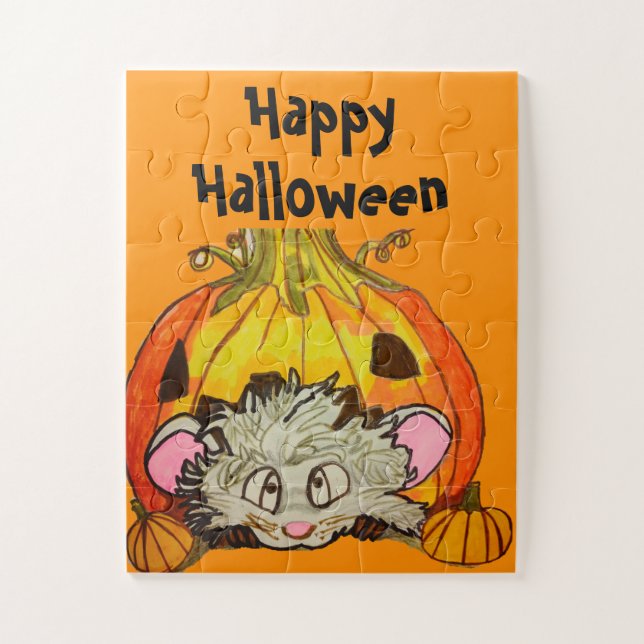 QUEBRA-CABEÇA HALLOWEEN PUMPKIN ON TOP OF A MOUSE  (Vertical)