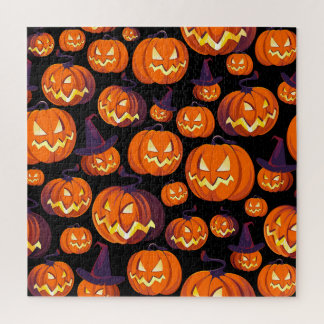 Quebra-cabeça Halloween Pumpkins: Padrão Sem Olhos Irritável.