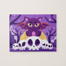 Halloween Spooky Bat Cat Skulls Crianças Quebra-ca
