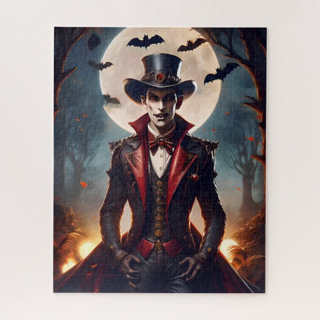 Quebra-cabeça Halloween Steampunk Gótico Zumbi Vampiro (Vertical)