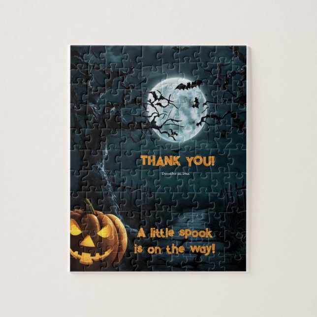 Quebra-cabeça Halloween Um Pequeno Chá de fraldas De Pumpkin Spo (Vertical)