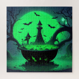 Quebra-cabeça Halloween Witch Cauldron
