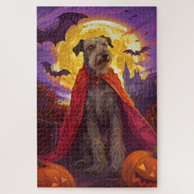 Quebra-cabeça Halloween Wolfhound Vampiro Pumpkins assustado (Vertical)