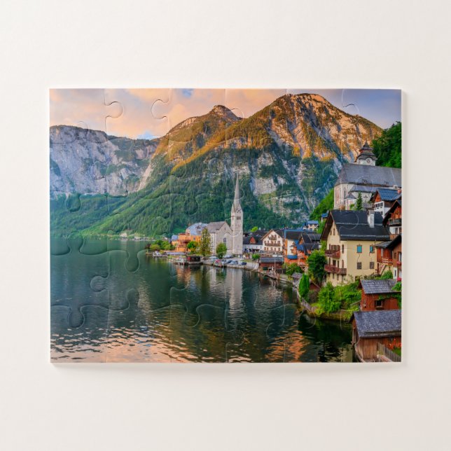 Quebra-cabeça Hallstatt, Áustria. (Horizontal)