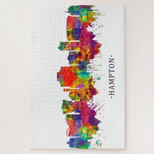 Quebra-cabeça Hampton Virginia Skyline (Vertical)
