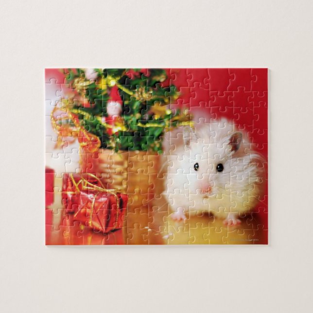 Quebra-cabeça Hamster Kokolinka com árvore de Natal (Horizontal)