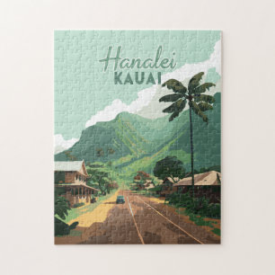 Quebra-cabeça Hanalei Kauai Hawaii Bay monta verde
