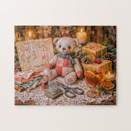 Quebra-cabeça Handmade Teddy Bear with Christmas Gifts and Cozy 