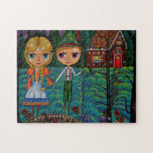 Quebra-cabeça Hansel e Gretel Scary Woods Gingerbird House