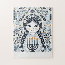 Hanukkah Sameach Glow Quebra-cabeça: Juntos Festi