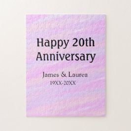 Quebra-cabeça Happy 20th anniversary pink purple pastel name bol