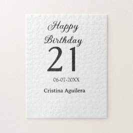 Quebra-cabeça Happy 21st birthday bold letter simple name minima