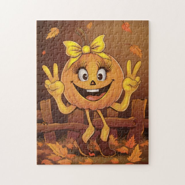 Quebra-cabeça Happy pumpkin. (Vertical)