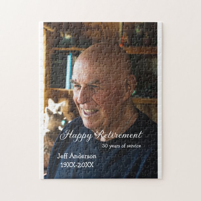 Quebra-cabeça Happy retirement add name photo years of service r (Vertical)