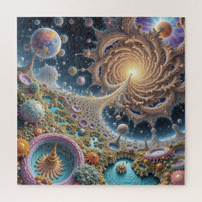 Quebra-cabeça harmonia cósmica abstrato com energia mandala (Vertical)