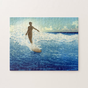 Quebra-cabeça "Havaí, cavaleiro" - Charles W. Bartlett do surf