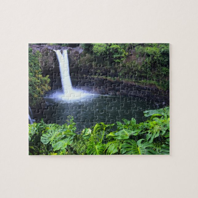 Quebra-cabeça Havaí, Ilha Grande, Hilo, Cachoeira Arco-Íris, Exu (Horizontal)