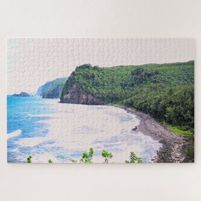 Quebra-cabeça Havaí - Praia Pololu - 20x30 - 1014 pcs. (Horizontal)