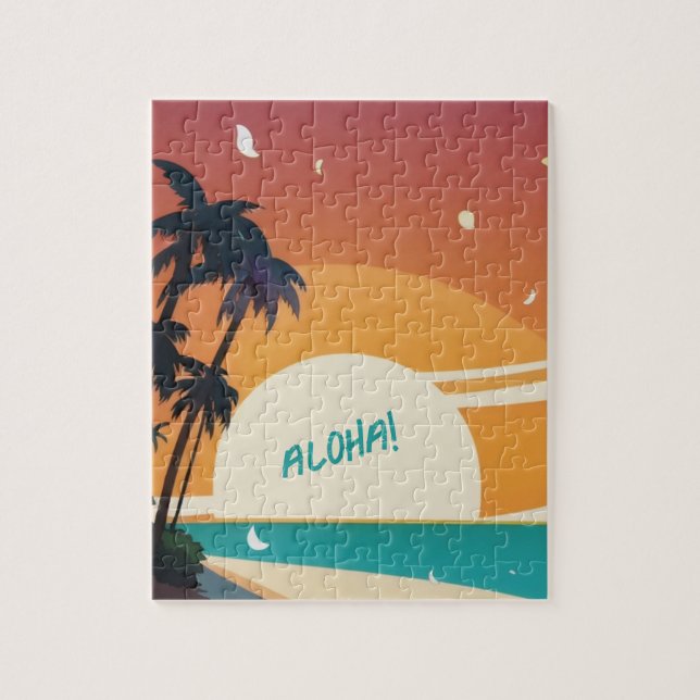 Quebra-cabeça Havaiano/Aloha/Tropical/praia (Vertical)