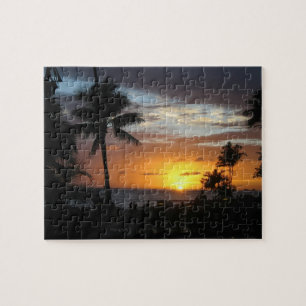 Quebra-cabeça havaiano do por do sol