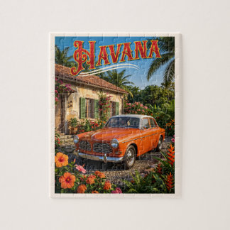 Quebra-cabeça Havana Cuba Carro Antigo Viagem Tropical