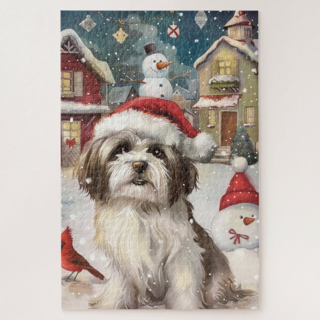 Quebra-cabeça Havanese Winter Wonderland Christmas Joy (Vertical)
