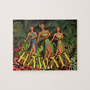 Quebra-cabeça Hawaii Aloha Palm Hula Art Design