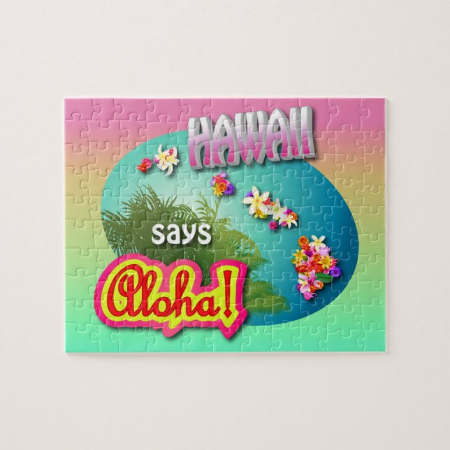 Quebra-cabeça Hawaii Diz Aloha! (Horizontal)