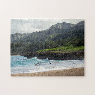 Quebra-cabeça Hawaiian Beach Oahu Surfers Travel Photo