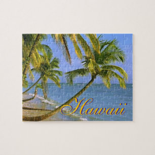 Quebra-cabeça Hawaiian Palm Trees Exotic Travel Art