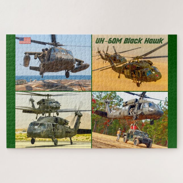 Quebra-cabeça HAWK PRETO UH-60M (20x30 POLEGADAS) (Horizontal)